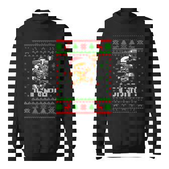 Gingerbread Man Pajamas Holiday Oh Snap Xmas Football Sweatshirt | Seseable CA