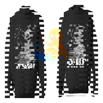 Gingerbread Man Pajamas Xmas Holiday Oh Snap Fishing Sweatshirt | Mazezy