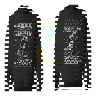 Happy Hanukkah Hanukkat Meowzel Tov Jewish Cat Menorah Sweatshirt - Seseable