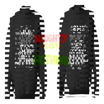 On The List Of Naughty And I Regret Nothing Christmas Sweatshirt | Seseable FR