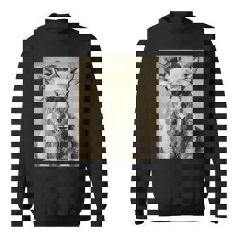 Moose With Sunglasses Retro Christmas Festive Animal Sweatshirt | Mazezy