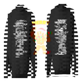 Muscular Gingerbread Man Merry For Gym Lovers Sweatshirt | Seseable CA