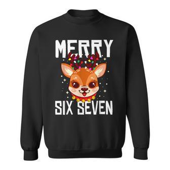 Reindeer Merry Six Seven Christmas 67 Meme Xmas Boys Sweatshirt - Thegiftio UK