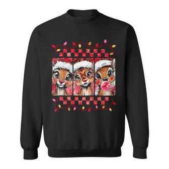 Reindeer Santa Claus Selfie Christmas Sleigh Sweatshirt - Thegiftio UK