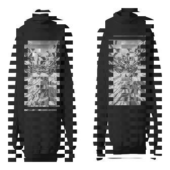 Reindeer Selfie Santa Christmas Snow Xmas Sweatshirt | Seseable CA