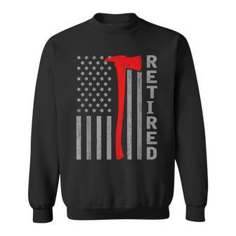 Retired Firefighter Usa Flag Fireman Retirement Outfit Sweatshirt | Mazezy