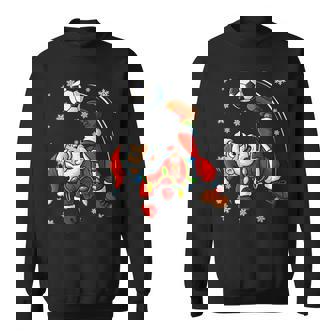 Retro Santa Playing Soccer Pjs Christmas Xmas Boy Sweatshirt - Thegiftio