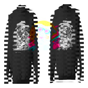 Retro Vintage 80S Blue Merle Australian Shepherd Lover Sweatshirt | Mazezy