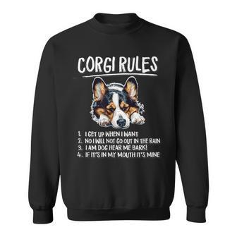 Rules Napping Black Pembroke Tricolor Corgi Lover Sweatshirt - Thegiftio UK