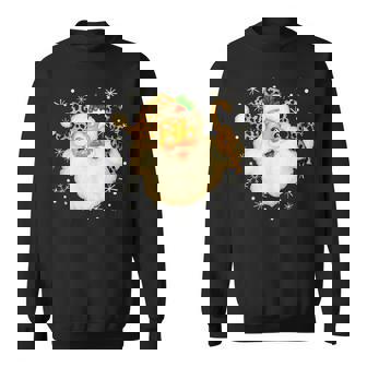 Santa Claus Face Christmas Xmas Leopard Santa Hat Sweatshirt | Seseable CA