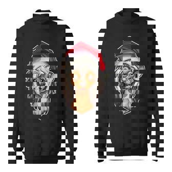 Santa Hat Xmas Pajamas Chinese Crested Dog Christmas Sweatshirt | Mazezy