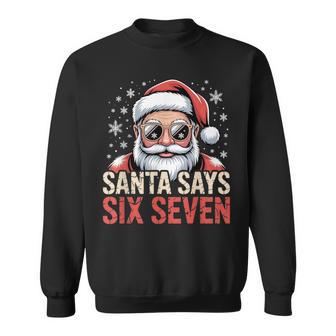 Santa Says Six Seven Retro Christmas Humor Sweatshirt - Thegiftio UK