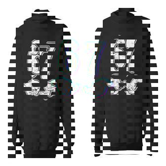 Six Seven 6 7 Meme Gen Alpha Slang 6 7 Hands School Sweatshirt | Mazezy