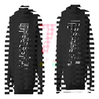 Six Seven 6 7 Meme Saying Couples Christmas Red Plaid Sweatshirt - Thegiftio