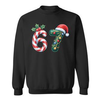 Six Seven 6 7 Meme Saying Humor 67 Christmas Pajamas Sweatshirt - Monsterry