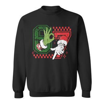 Six Seven 67 Meme 6 7 Christmas Elf Hand Boys Ns Sweatshirt - Thegiftio UK