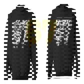 Six Seven Camouflage Dripping Gen Alpha Slang 6 7 Meme Sweatshirt | Seseable FR