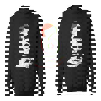 Six Seven Christmas 6 7 Meme Gen Alpha Slang 6 Hands Sweatshirt - Monsterry