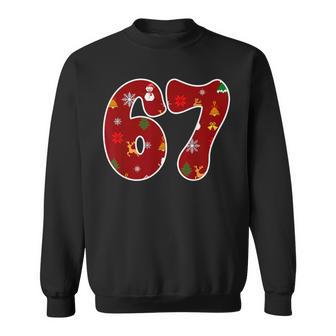 Six Seven Christmas Pajamas 6 7 Meme Gen Alpha Slang Sweatshirt - Monsterry