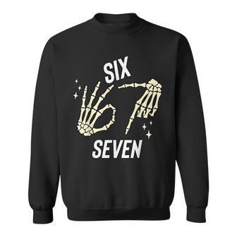 Six Seven Gen Alpha Slang Meme 6 7 Skeleton Costume Sweatshirt - Thegiftio UK