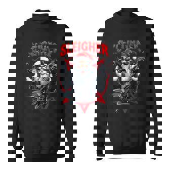 Xmas Christmas Guitar Santa Sleigher Heavy Metal Rock Sweatshirt - Thegiftio
