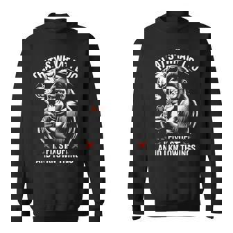 aying I Know Things 皮肉 ギャグ パンゴリラ レディース メンズ 長袖tシャツ スウェットシャツ - Kawaiitshirt