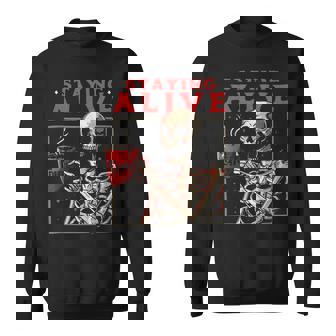 kulltaying Alive スケルトン ドリンクコーヒー スウェットシャツ - Kawaiitshirt