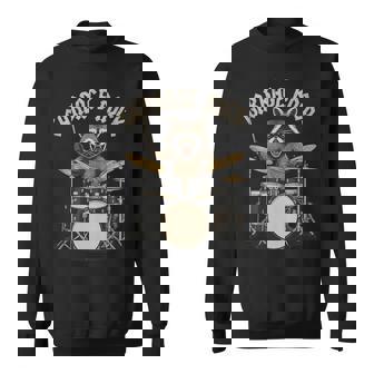 Garbage Rock Raccoon Drummer Illustration Animal Music Tank Top Sweatshirt Unisex | Mazezy