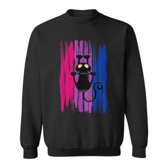 Gato Divertido Arañando Bi Colores Orgullo Bisexual Camisa de entrenamiento - Regaloses