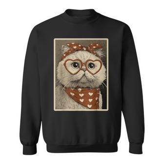 Gato Persa Con Corazones Gafasanalentín Gatito Coqueta Camisa de entrenamiento - Regaloses