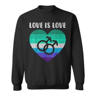 Gay Männerymbol Mit Herz Liebe Ist Liebe Sweatshirt - Seseable