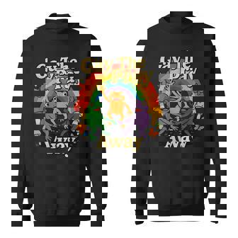 Gay The Pray Away LGBTQ Rainbow Flag Frogs Lover Sweatshirt Unisex | Mazezy