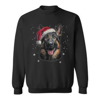 German Shepherd Christmas Santa Hat Dog Xmas Sweatshirt - Thegiftio UK