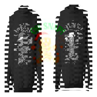 Gingerbread Lacrosse Christmas Cookie Oh Snap Santa Sweatshirt Unisex | Mazezy