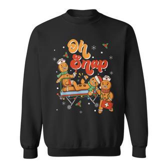 Gingerbread Man Oh Snap Christmas Cookie Baking Xmas Sweatshirt - Thegiftio UK