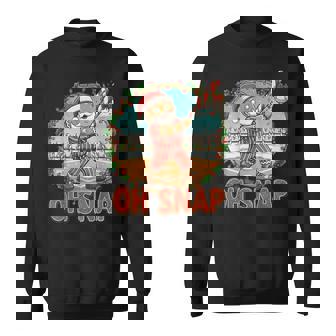 Gingerbread Santa Baseball Holiday Swing Candy Cane Sweatshirt Unisex | Mazezy