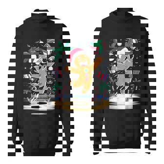 Gingerbread Volleyball Player Christmas Sweatshirt Unisex | Mazezy