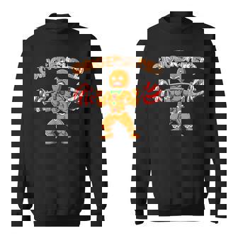 Gingershred Gingerbread Man Gym Bodybuilding Christmas Sweatshirt Unisex | Mazezy
