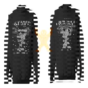Gingershred Gingerbread Man Weightlifting Bodybuilding Sweatshirt Unisex | Mazezy
