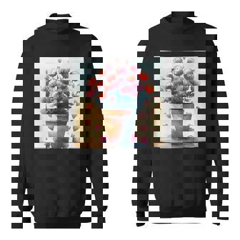 Globe Amaranth Plant In Pot Cottagecore Hearts Graphic Tank Top Sweatshirt Unisex | Mazezy