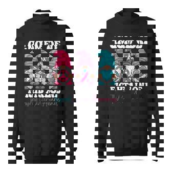 Gnome One Fights Alone Christmas Thyroid Cancer Sweatshirt | Mazezy