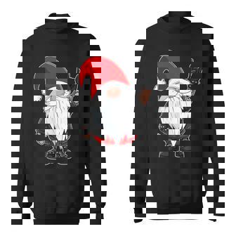 Gnome Rock Hand Sign Language Christmas Rock Music Lover Sweatshirt Unisex | Mazezy