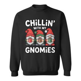 Gnomes Cute Christmas Winter Chillin’ With My Gnomies Sweatshirt - Monsterry