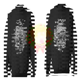 God Jul Norwegian Havanese Dog Christmas Wreath Sweatshirt - Seseable