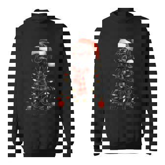 Goldendoodle Puppy Christmas Lights Santa Black Doodle Dog Sweatshirt | Mazezy