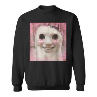 Goofy Ahh Cat Meme Dank Cursed Weirdcore Dank Meme Sweatshirt - Thegiftio UK