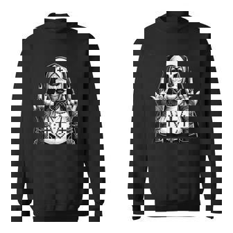 Gothic Ästhetisch Okkulte Unheilige Grunge Emo Punkatanische Nonne Sweatshirt - Geschenkecke