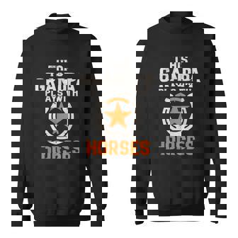 This Grandpa Plays With Horses Equestrian Western Sweatshirt Unisex | Mazezy