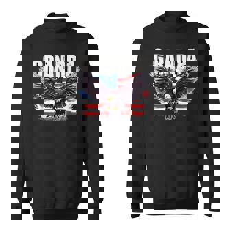 Grandpa Usa Flag With Eagle Patriotic 4Th Of July Grandpa Sweatshirt - Thegiftio