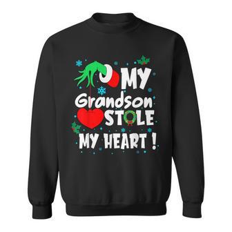 My Grandson Stole My Heart Christmas Family Holiday Pajamas Sweatshirt - Thegiftio UK
